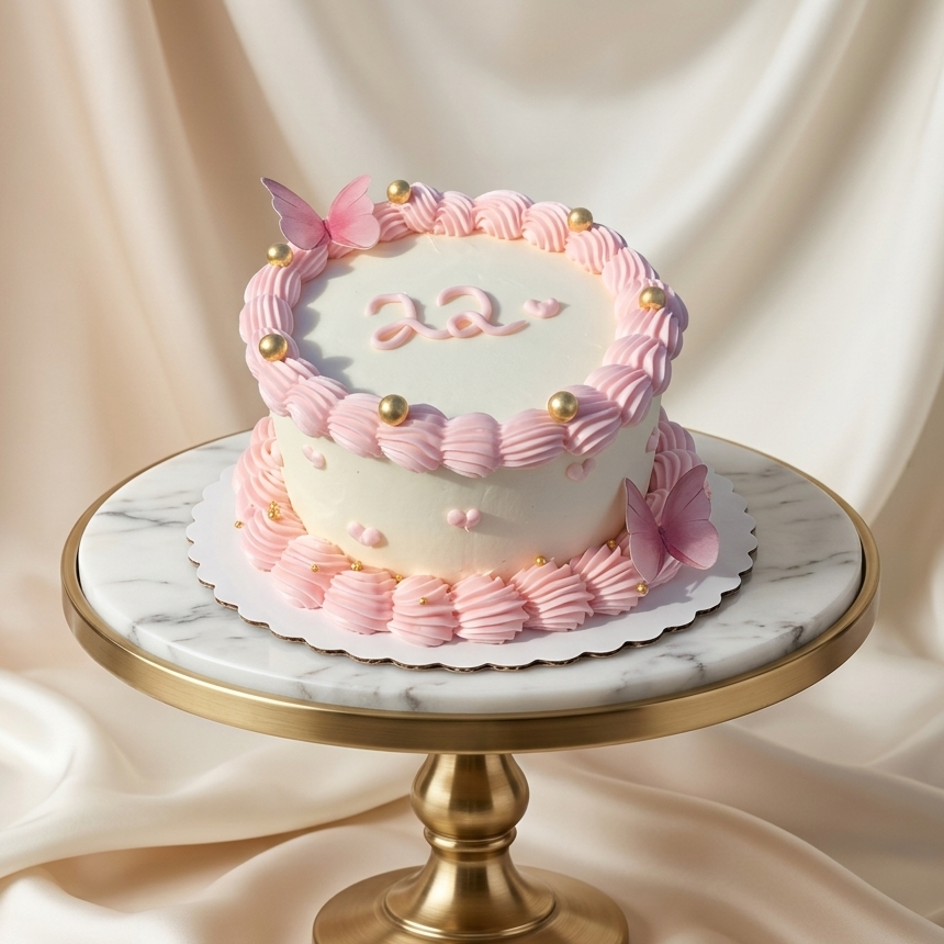 Pink Butterfly Cake
