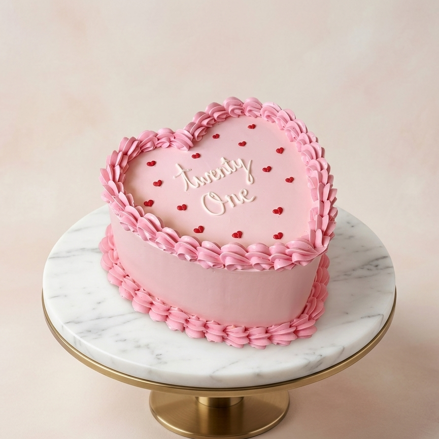 Lily Bouquet & Heart cake Combo