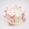 Pink Coquette Bow Vintage Cake