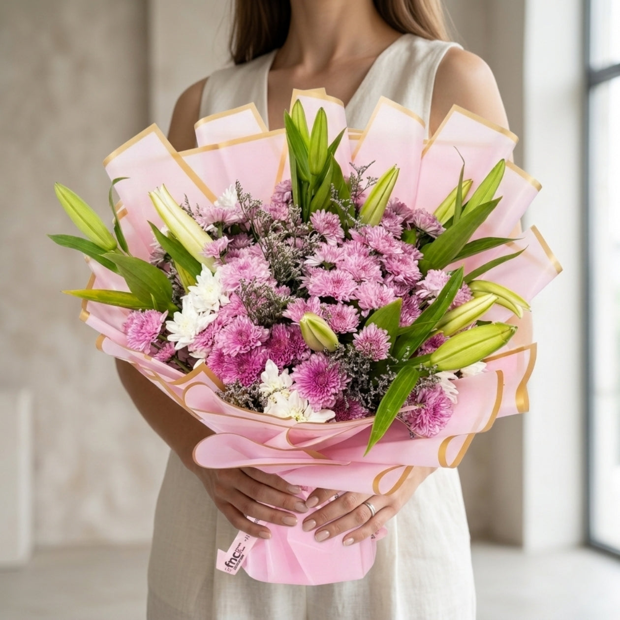Pink Chrysanthemum & Lily Bouquet