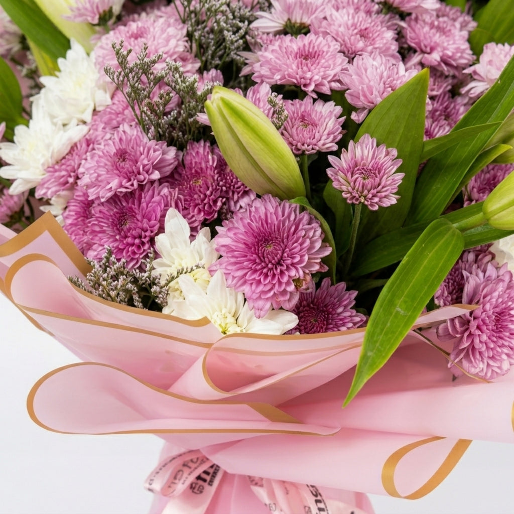 Pink Chrysanthemum & Lily Bouquet