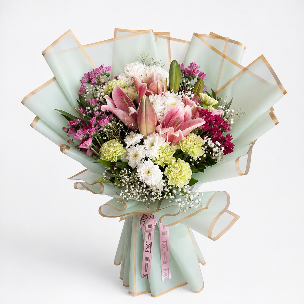 Pink Lily & Mixed Flowers Bouquet