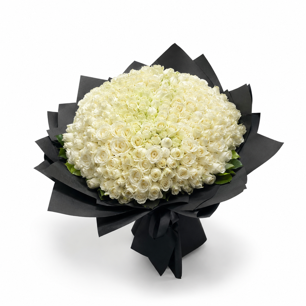 500 White Roses Bouquet