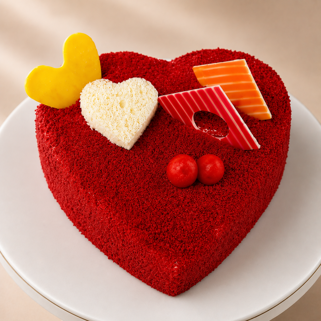 Red Velvet Heart Cake