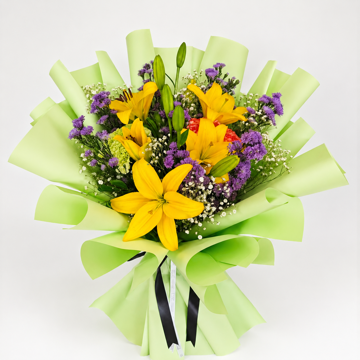 Yellow Lily & Purple Bliss Bouquet
