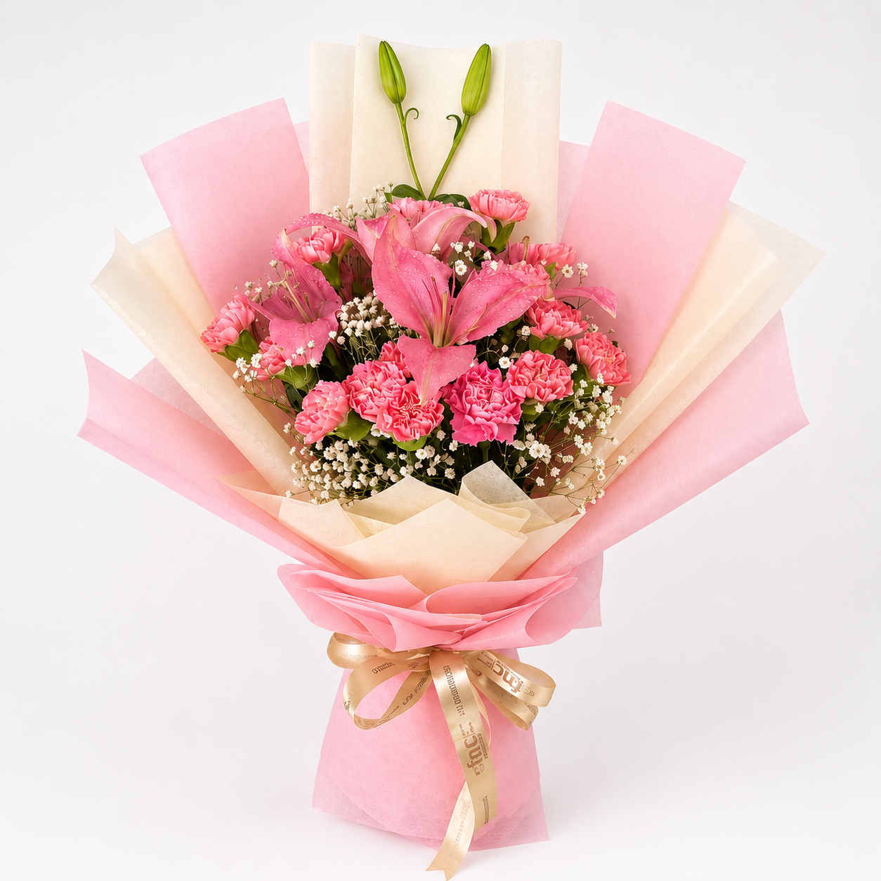 Lily Bouquet & Heart cake Combo
