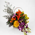 Exotic Mixed Flower Wooden Basket